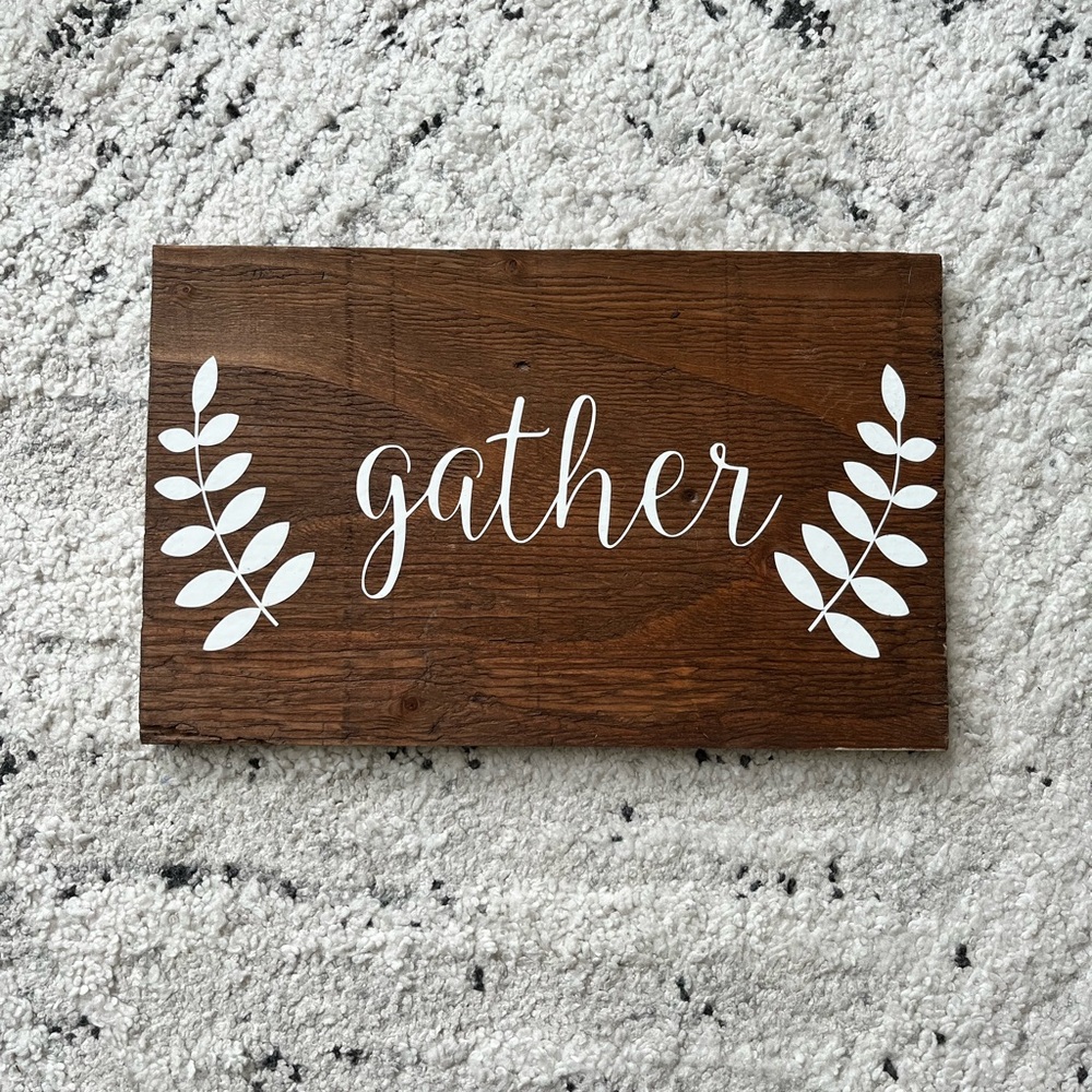 Rustic Brown and White Gather Wall Decor